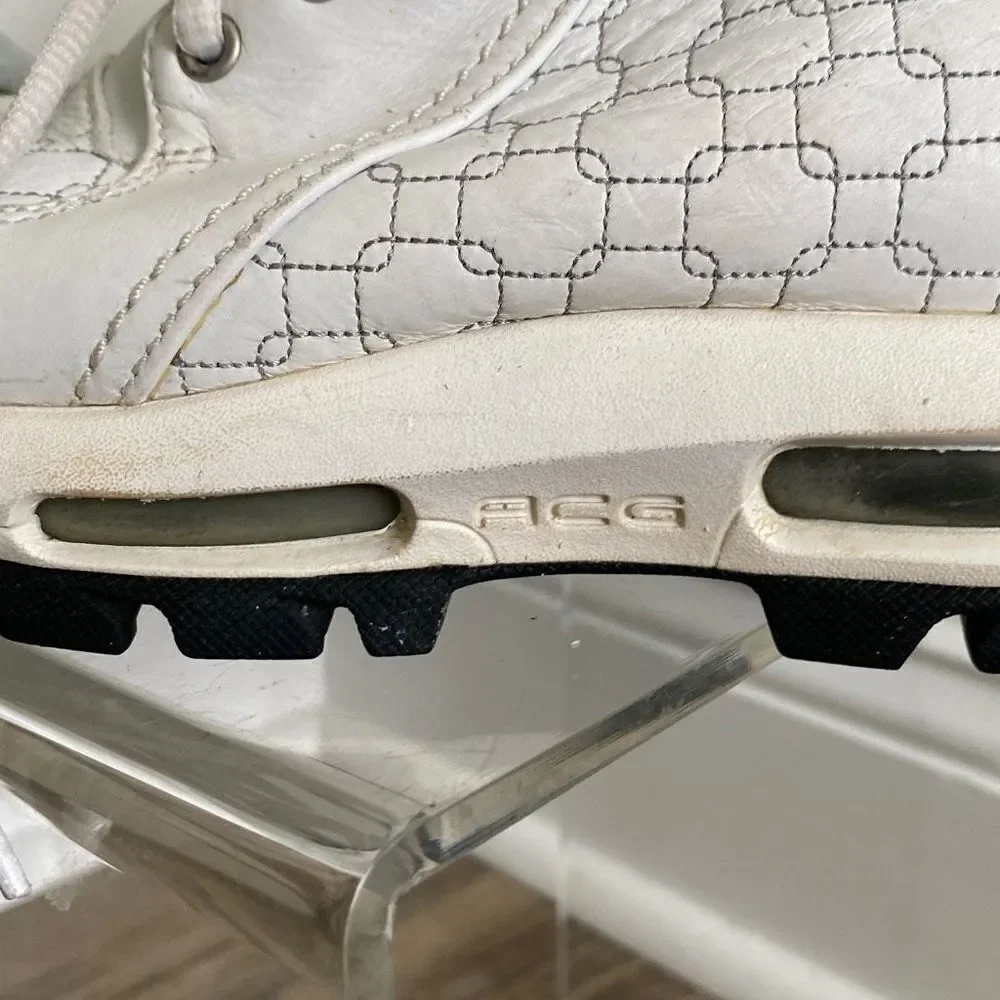 Nike Air Max GOA VI ACG White/Silver Leather Sneaker Boots 311910-101 Women Size